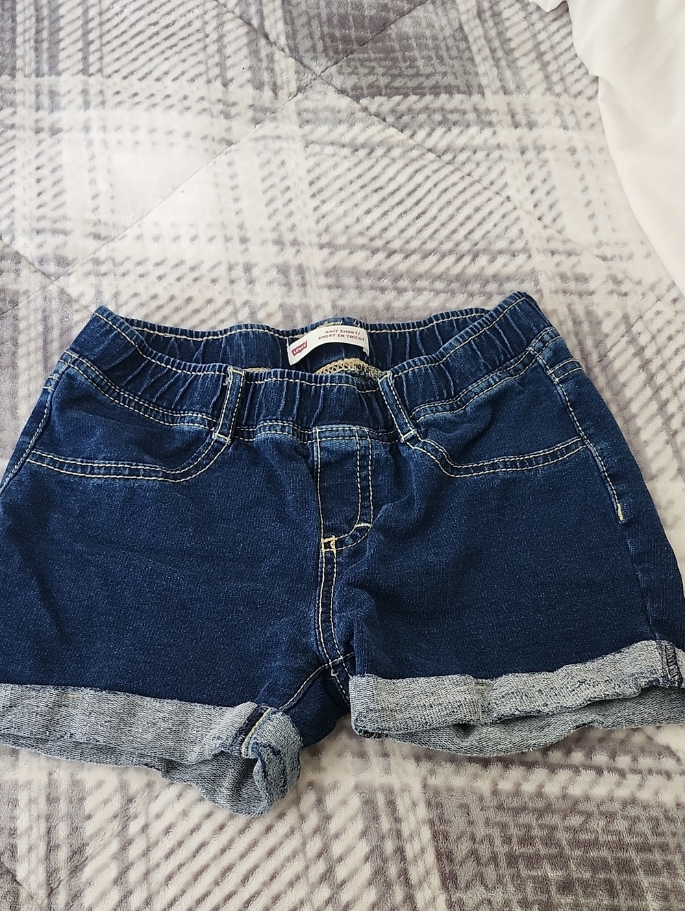 Levi's Navy Blue Knit Shorts with Contrast Stitching